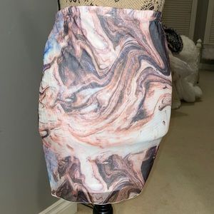 Marble mini skirt